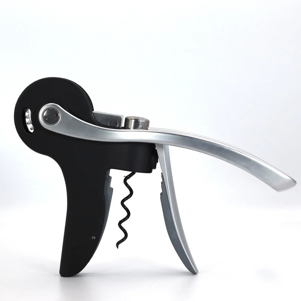 Williams-Sonoma Vigneto Wine Opener Black Silver Lever Style Barware